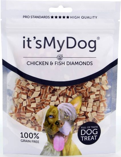 It's My Dog Chicken &amp; Fish Diamands Grain Free - Кучешко лакомство пиле и риба диамант, без зърно, 85 гр